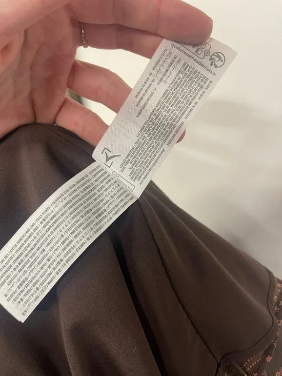 Abercrombie & Fitch Paisley Wrap Dress Brown Pink Floral Ruffle Hem Boho Women’s - Picture 13 of 13